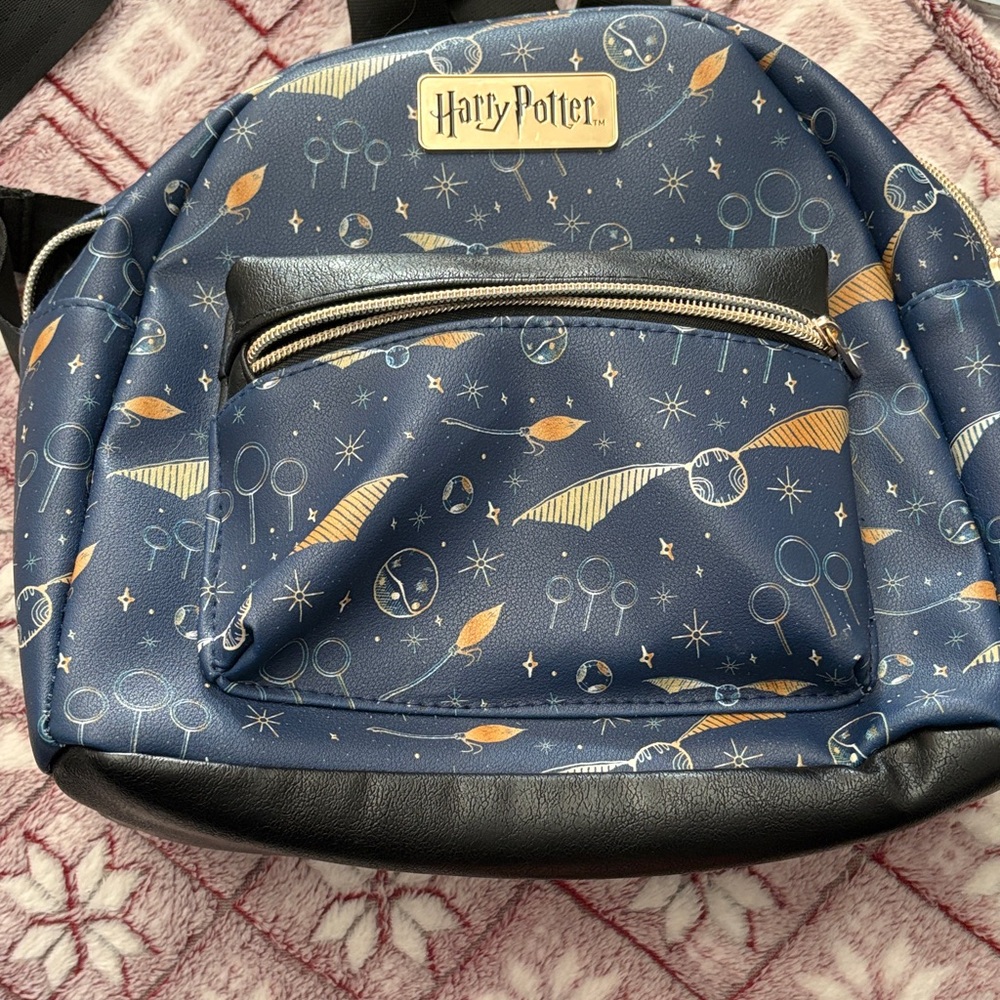 Harry Potter Blue Backpack with Quidditch Design